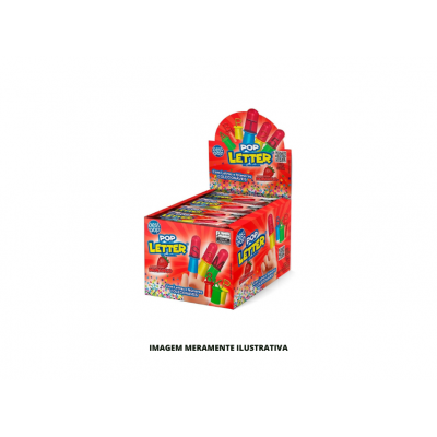 PIRULITO POP LETTER MORANGO 1X24X14G